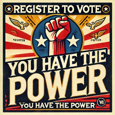 DALL E 2024 08 23 21 41 02 A bold and empowering voting poster with the slogan  Register to Vot Thumbnail
